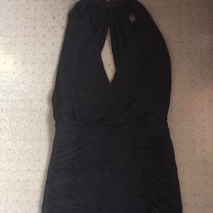BCBG Maxazria M plunging open back black dress